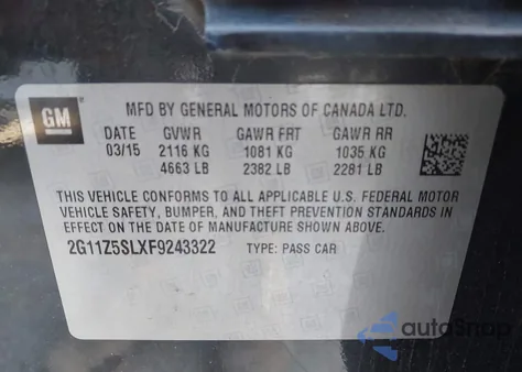 2015 Chevrolet Impala Ls from USA, damaged, VIN 2G11Z5SLXF9243322